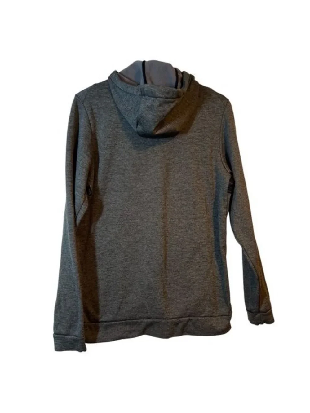 Nike Men’s Hoodie Sweatshirt Gray and Black Center Swoosh Size Medium Polyester